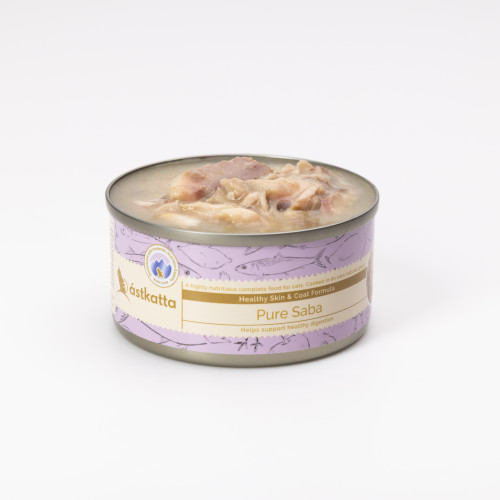 (新舊包裝隨機) Astkatta 80g Pure Saba 肉絲保健主食罐 野生鯖花魚 護膚美毛配方 80克 (低磷)